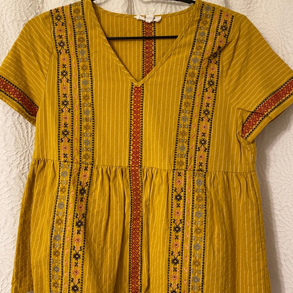 THML Babydoll Embroidered Top